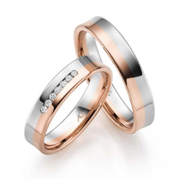 AUGUST GERSTNER TRAURINGE WEISSGOLD ROTGOLD PAAR SET