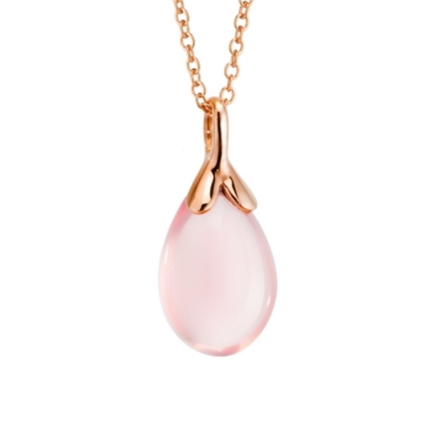 CAPOLAVORO DEI FIORI ANHÄNGER ROSENQUARZ CABOCHON 750RG ROSEGOLD