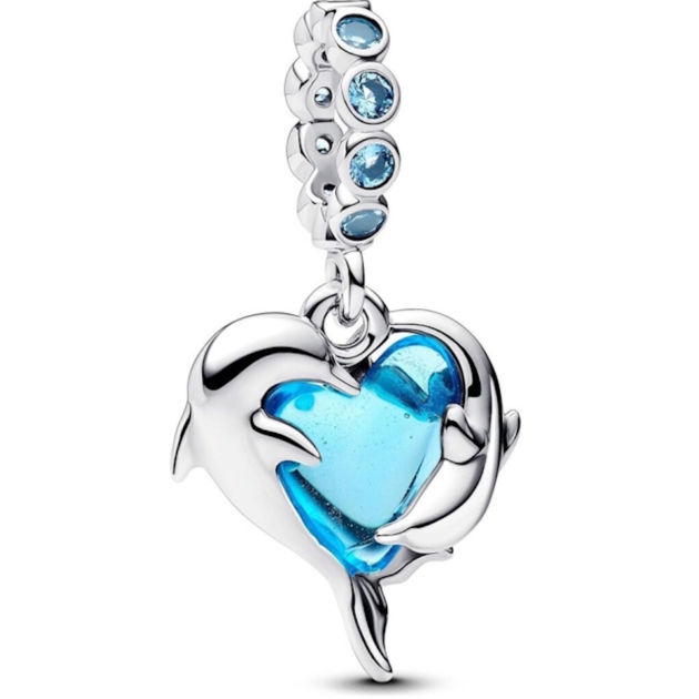 PANDORA DOLPHINS BLAUES MURANO GLAS CHARM ANHÄNGER