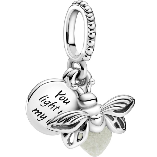 PANDORA FIREFLY MILKY GREEN CHARM ANHÄNGER
